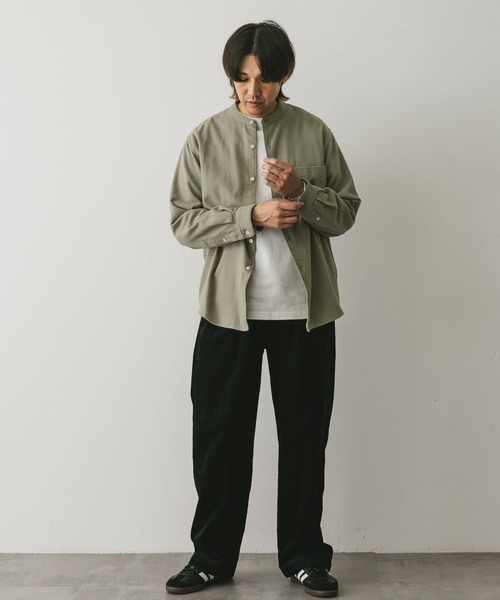 セール】『XLサイズ/WEB限定』ヘビーネルバンドカラーシャツ