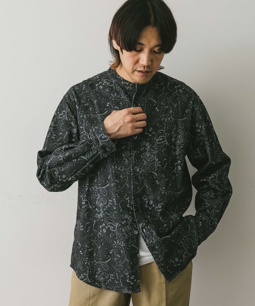 URBAN RESEARCH DOORS（アーバンリサーチドアーズ）の「『XLサイズ/WEB限定』ヘビーネルバンドカラーシャツ（シャツ/ブラウス・メンズ・グリーン/オフホワイト/ブルー/ブラウン系その他/グレー系その他・X-LARGE/MEDIUM/LARGE）」の17枚目の写真