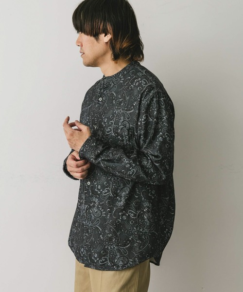 URBAN RESEARCH DOORS（アーバンリサーチドアーズ）の「『XLサイズ/WEB限定』ヘビーネルバンドカラーシャツ（シャツ/ブラウス・メンズ・グリーン/オフホワイト/ブルー/ブラウン系その他/グレー系その他・X-LARGE/MEDIUM/LARGE）」の18枚目の写真