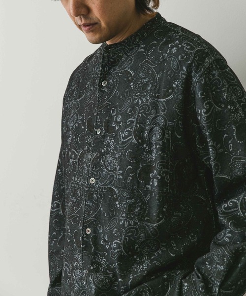 URBAN RESEARCH DOORS（アーバンリサーチドアーズ）の「『XLサイズ/WEB限定』ヘビーネルバンドカラーシャツ（シャツ/ブラウス・メンズ・グリーン/オフホワイト/ブルー/ブラウン系その他/グレー系その他・X-LARGE/MEDIUM/LARGE）」の20枚目の写真