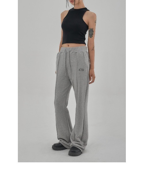 ACOVER(オコボ)の「A'GEM/9 × .kom『ACOVER/オコボ』Front Bootcut SweatElasticated waist Pants /サフロントブートカットスウェットエラスティケイティッドウエストパンツ(スウェットパンツ・レディース・ブラック/グレー・FREE)」の3枚目の写真