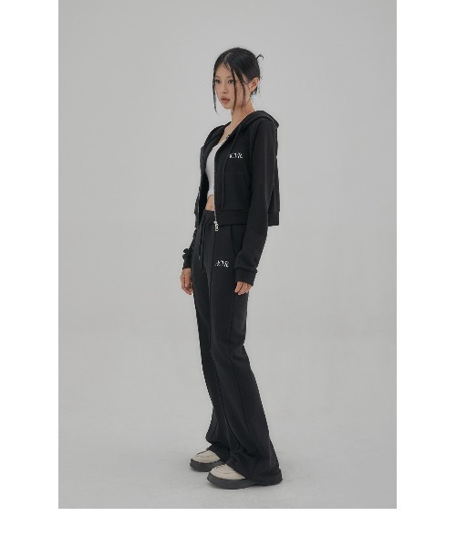 ACOVER(オコボ)の「A'GEM/9 × .kom『ACOVER/オコボ』Front Bootcut SweatElasticated waist Pants /サフロントブートカットスウェットエラスティケイティッドウエストパンツ(スウェットパンツ・レディース・ブラック/グレー・FREE)」の7枚目の写真