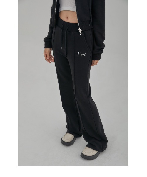 ACOVER(オコボ)の「A'GEM/9 × .kom『ACOVER/オコボ』Front Bootcut SweatElasticated waist Pants /サフロントブートカットスウェットエラスティケイティッドウエストパンツ(スウェットパンツ・レディース・ブラック/グレー・FREE)」の9枚目の写真