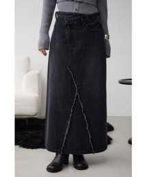 AZUL BY MOUSSY(アズールバイマウジー)のAZUL DENIM クロスウエストデニムスカート(デニムスカート)