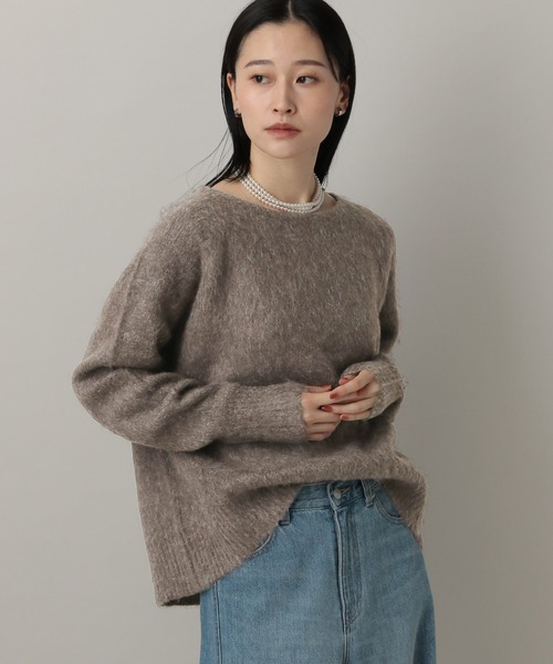 A part by（アパートバイ）の「シャギーニットプルオーバー（ニット/セーター・レディース・ライトグレー/ライトブラウン/アイボリー/ネイビー・FREE）」の11枚目の写真