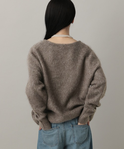 A part by（アパートバイ）の「シャギーニットプルオーバー（ニット/セーター・レディース・ライトグレー/ライトブラウン/アイボリー/ネイビー・FREE）」の12枚目の写真