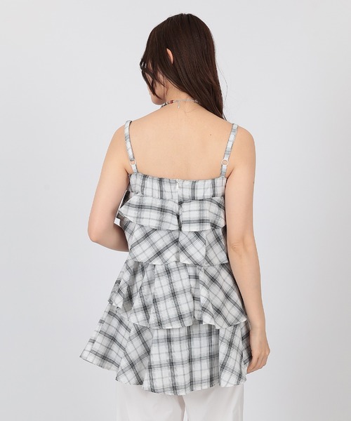 SUWDEE(スーディー)の「plaid pattern tiered camisole(キャミソール・レディース・ホワイト/ブラック・FREE)」の6枚目の写真