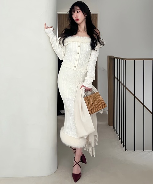 ヘムファーケーブルニットタイトスカート（スカート）｜ROYAL PARTY