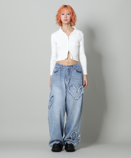カーディガン SIS/エスアイエス/ジップアップカーディガン レディース メンズ SISseoul カーディガン SIS/エスアイエス/ジップアップ