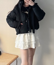 nemne store（ネンネストア）の「《Delfy》フード付きリボン中綿ショートブルゾン（ダウンジャケット/コート）」