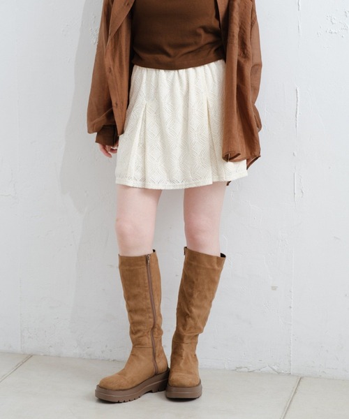 【セール】カットレースミニスカート（スカート）｜Kastane（カスタネ）
