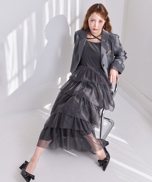 one after another NICE CLAUP（ワンアフターアナザーナイスクラップ）の「ブローチ付きショートテーラードジャケット（テーラードジャケット・レディース・アイボリー/チャコールグレー/ベージュ・FREE）」の22枚目の写真