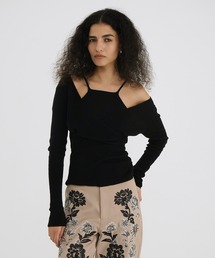 CLANE | CAMISOLE SET CACHECOEUR KNIT TOPS(ニット/セーター)
