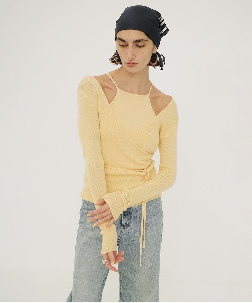 CAMISOLE SET CACHECOEUR KNIT TOPS（ニット/セーター）｜CLANE