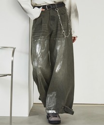 Spielio(Vs[I)́ySpieliozVintage like foil print denim pants/Be[WCNvgChfjpc(fjpc)