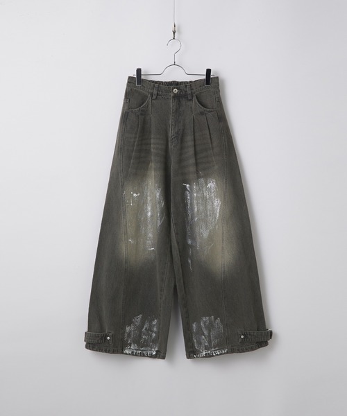 Spielio(シュピーリオ)の「【Spielio】Vintage like foil print denim pants/ヴィンテージライク箔プリントワイドデニムパンツ(デニムパンツ・メンズ・ブルー系/ブラック系/ブラウン系・L/M/S)」の22枚目の写真