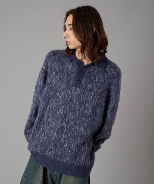 セール】【CALLNE】 Mohairmix Crewneck Knit / モヘア混クルーネック 