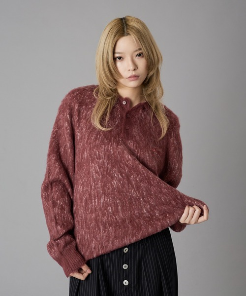 MOHAIR BLEND KNIT POLO/モヘアブレンドニットポロ（ニット/セーター