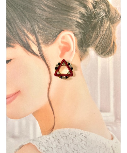 tone(トーン)の「【mauvelily】めぐり(MA)(ピアス(両耳用)・レディース・ブラック/ホワイト/ボルドー/グレー/ダークグリーン/パープル・FREE)」の7枚目の写真