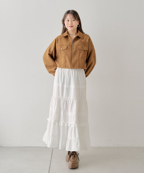 Chico（チコ）の「コットンティアードロングスカート（スカート・レディース・ブラック/ピンクベージュ/ホワイト・FREE）」の6枚目の写真