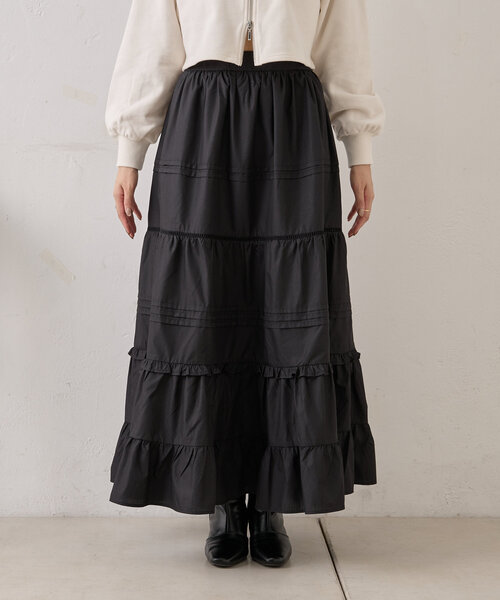 Chico（チコ）の「コットンティアードロングスカート（スカート・レディース・ブラック/ピンクベージュ/ホワイト・FREE）」の18枚目の写真