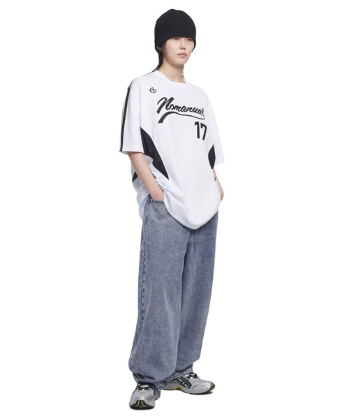 NOMANUAL(NOMANUAL)の「A'GEM/9 × .kom『NOMANUAL/ノーマニュアル』SWEEP BASEBALL JERSEY/スウィープ ベースボールジャージ TEE(Tシャツ/カットソー・レディース・チャコールグレー/ホワイト/ブラック・L)」の7枚目の写真