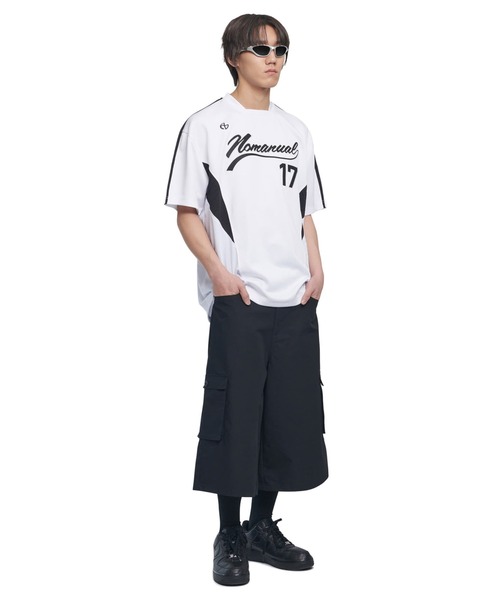 NOMANUAL(NOMANUAL)の「A'GEM/9 × .kom『NOMANUAL/ノーマニュアル』SWEEP BASEBALL JERSEY/スウィープ ベースボールジャージ TEE(Tシャツ/カットソー・レディース・チャコールグレー/ホワイト/ブラック・L)」の5枚目の写真