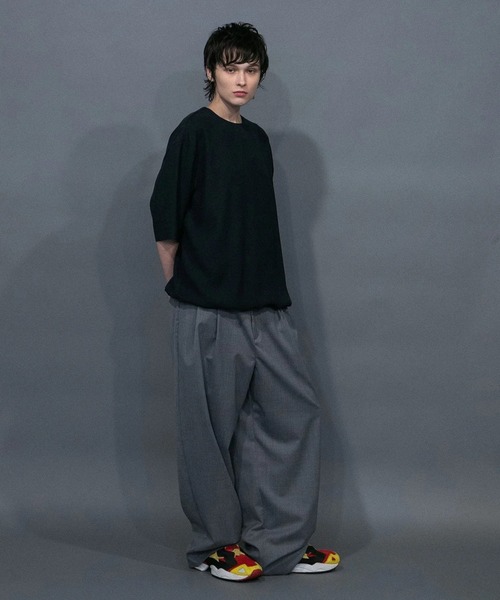 my beautiful landlet（マイビューティフルランドレット）の「【my beautiful landlet】WASHABLE WOOL WIDE SLACKS（スラックス・メンズ・ブラック/ネイビー/グレー・0/1/2）」の11枚目の写真