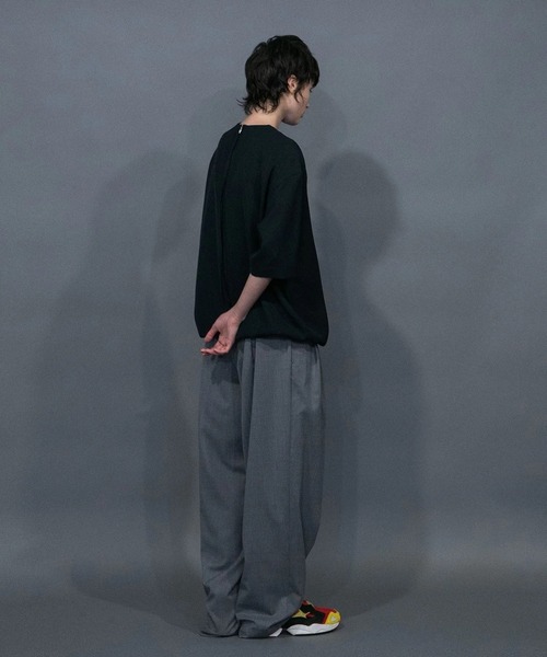 my beautiful landlet（マイビューティフルランドレット）の「【my beautiful landlet】WASHABLE WOOL WIDE SLACKS（スラックス・メンズ・ブラック/ネイビー/グレー・0/1/2）」の12枚目の写真