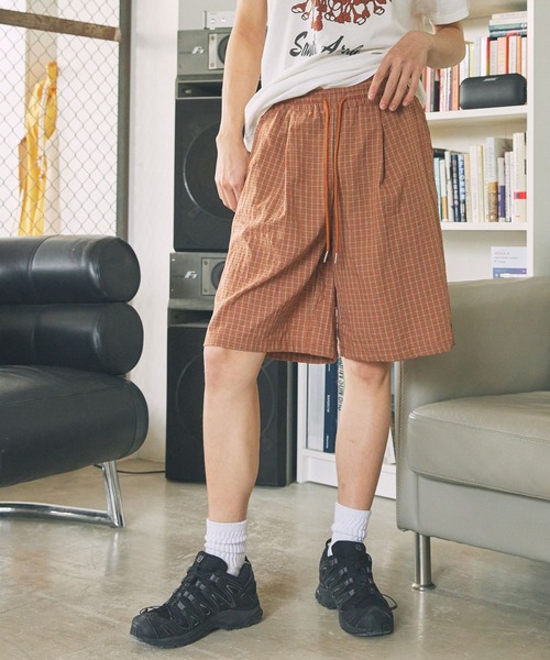 Unblend（アンブレンド）の「【Unblend】セットアップ対応 / チェック イージーショートパンツ（その他パンツ・レディース・ベージュ/オレンジ/ブラック/カーキ・S/M）」の10枚目の写真