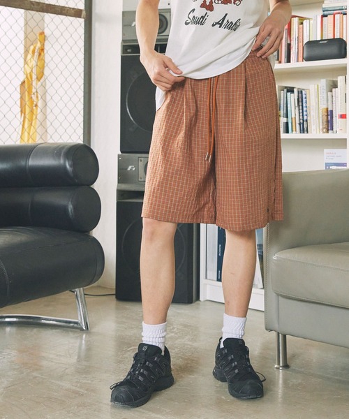 Unblend（アンブレンド）の「【Unblend】セットアップ対応 / チェック イージーショートパンツ（その他パンツ・レディース・ベージュ/オレンジ/ブラック/カーキ・S/M）」の11枚目の写真