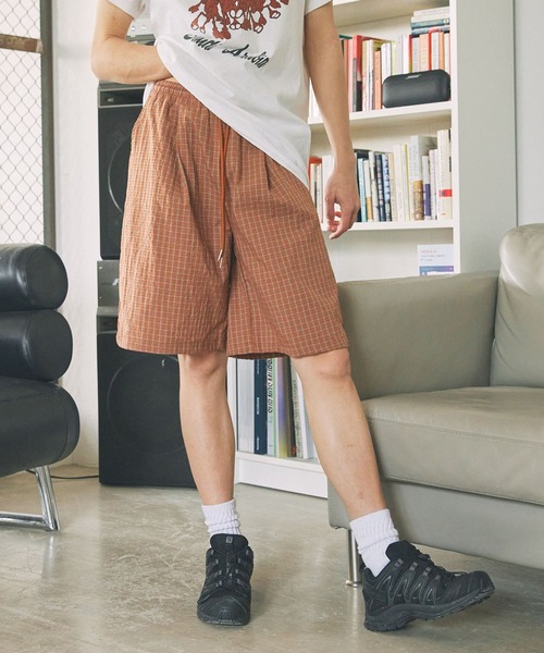 Unblend（アンブレンド）の「【Unblend】セットアップ対応 / チェック イージーショートパンツ（その他パンツ・レディース・ベージュ/オレンジ/ブラック/カーキ・S/M）」の12枚目の写真