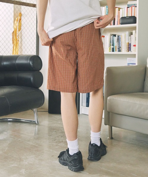 Unblend（アンブレンド）の「【Unblend】セットアップ対応 / チェック イージーショートパンツ（その他パンツ・レディース・ベージュ/オレンジ/ブラック/カーキ・S/M）」の13枚目の写真