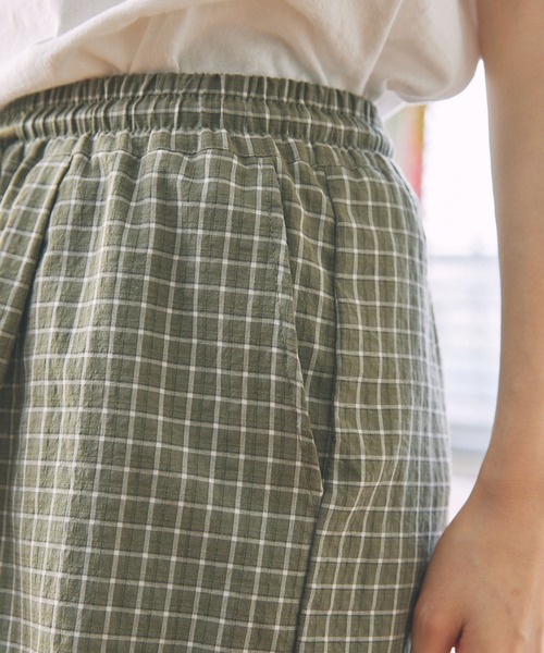 Unblend（アンブレンド）の「【Unblend】セットアップ対応 / チェック イージーショートパンツ（その他パンツ・レディース・ベージュ/オレンジ/ブラック/カーキ・S/M）」の6枚目の写真