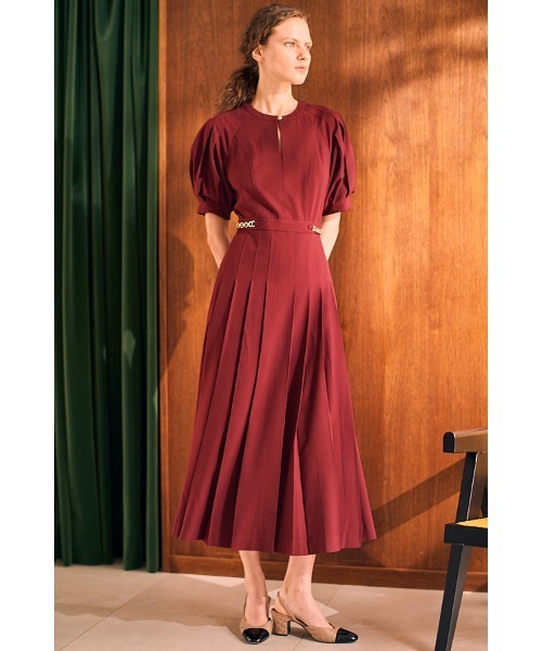Adonna Pleated Dress タックプリーツドレス（ワンピース）｜Estella.K