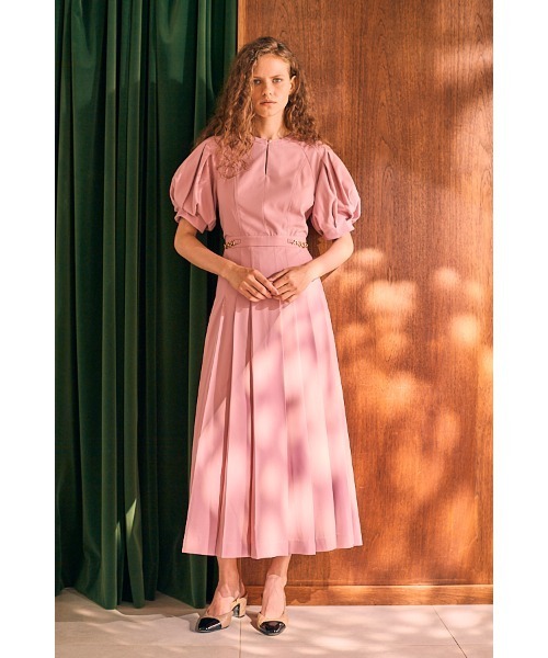 Estella.K エステラケー ワンピース コットンサテンベアタックドレス Adonna Pleated Dress タックプリーツドレス（ワンピース）｜Estella.K
