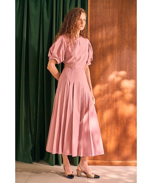 Adonna Pleated Dress タックプリーツドレス（ワンピース）｜Estella.K