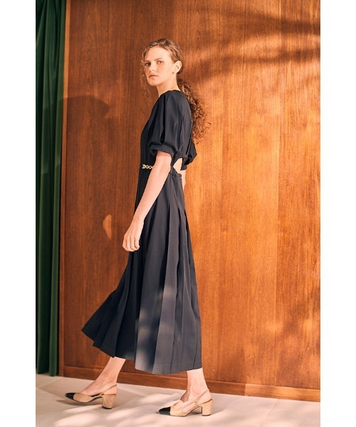 Adonna Pleated Dress タックプリーツドレス（ワンピース）｜Estella.K