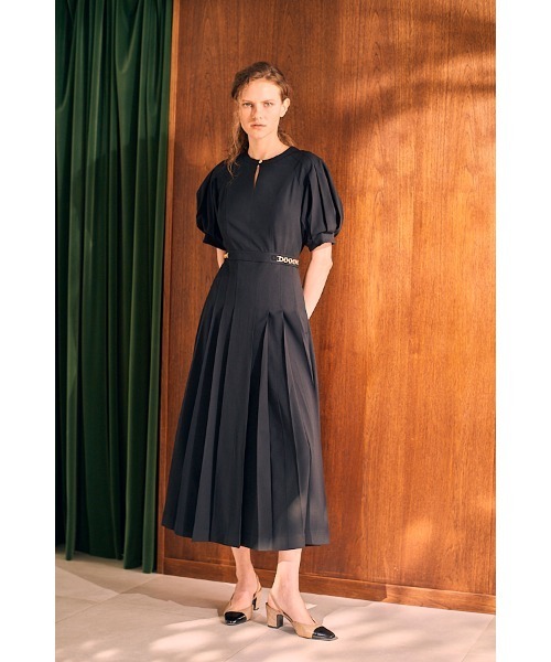 Adonna Pleated Dress タックプリーツドレス（ワンピース）｜Estella.K