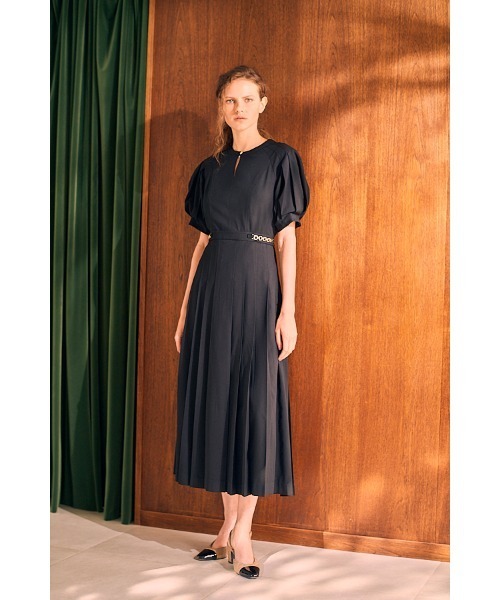 Adonna Pleated Dress タックプリーツドレス（ワンピース）｜Estella.K