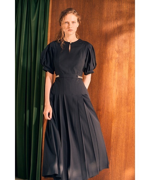 Adonna Pleated Dress タックプリーツドレス（ワンピース）｜Estella.K