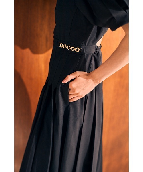 【未使用】Estella.K プリーツワンピース ブラック Adonna Pleated Dress タックプリーツドレス（ワンピース）｜Estella.K