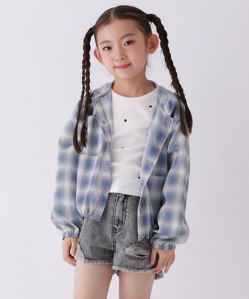 10C REPIPI（ジューシーレピピ）の「【10C REPIPI】【接触冷感/UVカット】スパンボイルパーカー（パーカー・キッズ・ホワイト系その他/ホワイト/ブルー系その他・130cm/110cm/120cm）」の3枚目の写真