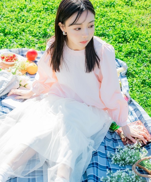 Petitjo（プッチージョ）の「小さいサイズ　チュールイレギュラーティアードスカート　低身長さん・小柄女性（スカート・レディース・ホワイト・XS-S/M-L）」の2枚目の写真