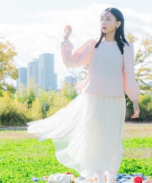 Petitjo（プッチージョ）の「小さいサイズ　チュールイレギュラーティアードスカート　低身長さん・小柄女性（スカート・レディース・ホワイト・XS-S/M-L）」の5枚目の写真