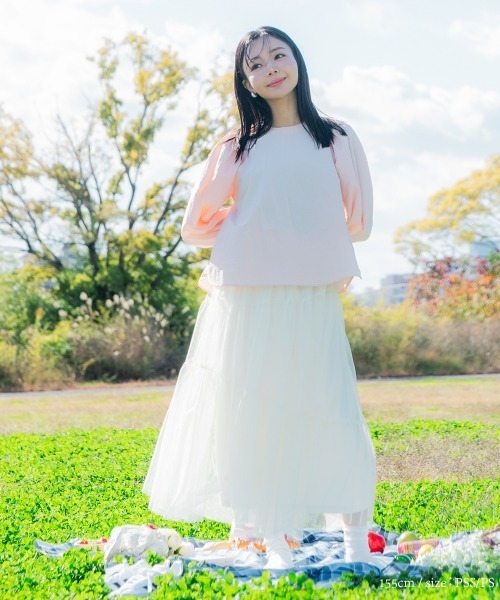 Petitjo（プッチージョ）の「小さいサイズ　チュールイレギュラーティアードスカート　低身長さん・小柄女性（スカート・レディース・ホワイト・XS-S/M-L）」の9枚目の写真