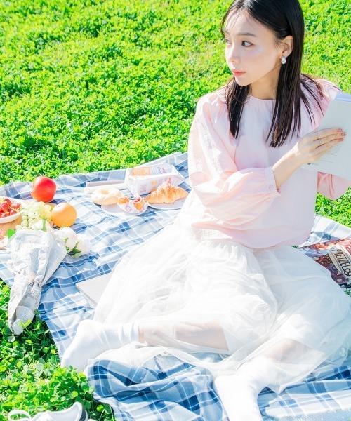 Petitjo（プッチージョ）の「小さいサイズ　チュールイレギュラーティアードスカート　低身長さん・小柄女性（スカート・レディース・ホワイト・XS-S/M-L）」の10枚目の写真