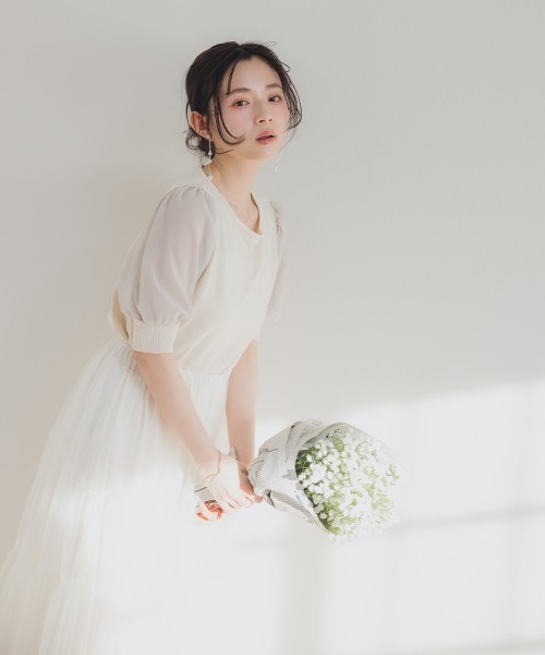 Petitjo（プッチージョ）の「小さいサイズ　チュールイレギュラーティアードスカート　低身長さん・小柄女性（スカート・レディース・ホワイト・XS-S/M-L）」の16枚目の写真