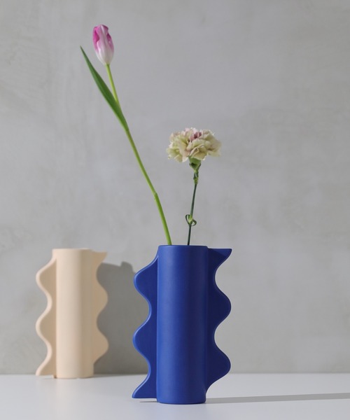 セール】ウェーブ 花瓶 花器 フラワーベース インテリア セラミック