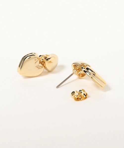 B:MING by BEAMS（ビーミングバイビームス）の「ハート コンビ ピアス（ピアス（両耳用）・レディース・シルバー/ゴールド・ONE SIZE）」の4枚目の写真